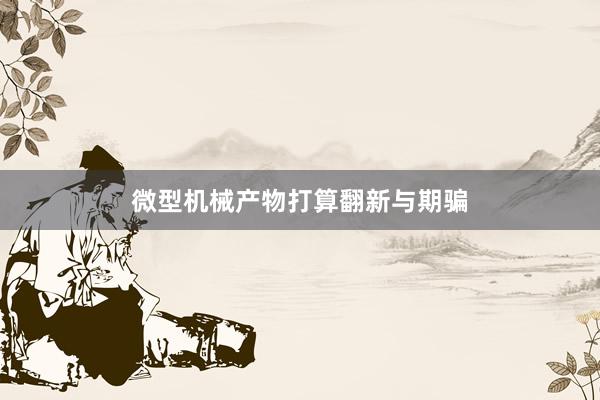 微型机械产物打算翻新与期骗